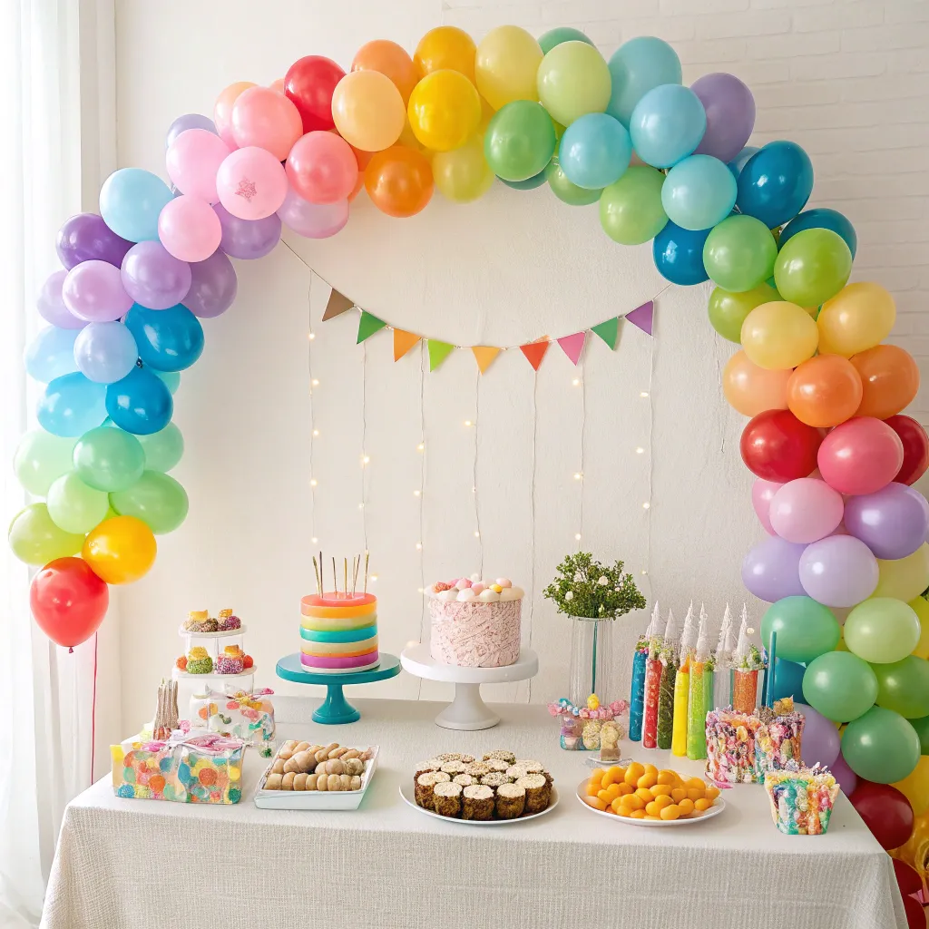 Beautifully decorated birthday party setup
